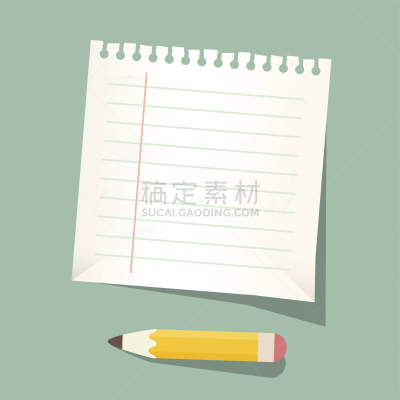 空的,铅笔,纸,床单,贺卡,留白,新的,绘画插图,在边上,书页