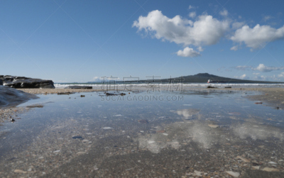 朗伊托托岛,rangitoto channel,选择对焦,水,天空,水平画幅,沙子,无人,火山地形,货运