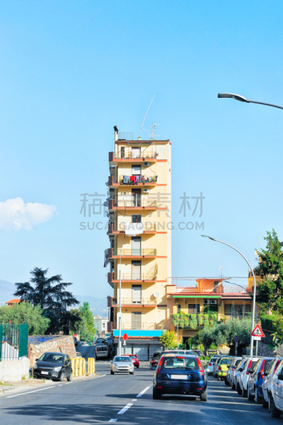 阿玛菲海岸,路,汽车,垂直画幅,山,无人,交通,夏天,伊特鲁里亚海,那不勒斯海湾