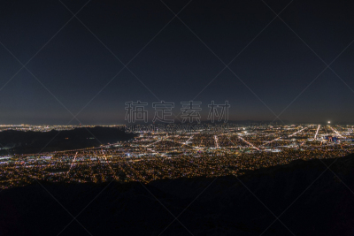 夜晚,洛杉矶,航拍视角,凡奈,美国,水平画幅,地形,郊区,无人,洛杉矶县