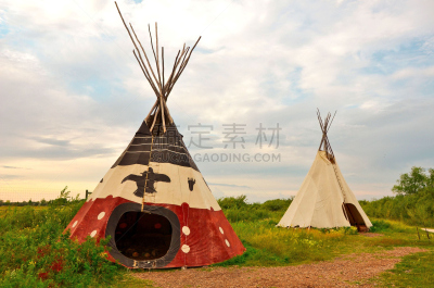 圆锥帐篷,平衡折角灯,图像,土著风格,原住国,印第安保留地,天空,公园,水平画幅,形状