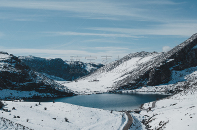 雪,湖,科瓦东珈,地形,山脉,水,天空,美,水平画幅,云