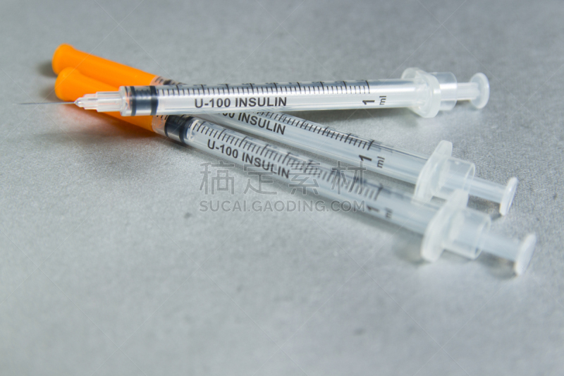 胰岛素,注射器,灰色背景,皮下的,多糖症,血糖,茶匙,内分泌系统,弹药筒,葡萄糖