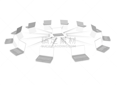 笔记本电脑,计算机网络,留白,水平画幅,交流方式,形状,银色,无人,组物体,白色