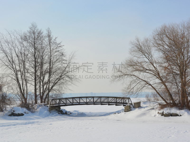 安大略湖,冻结的,伯灵顿,自然,寒冷,水平画幅,雪,无人,户外,湖