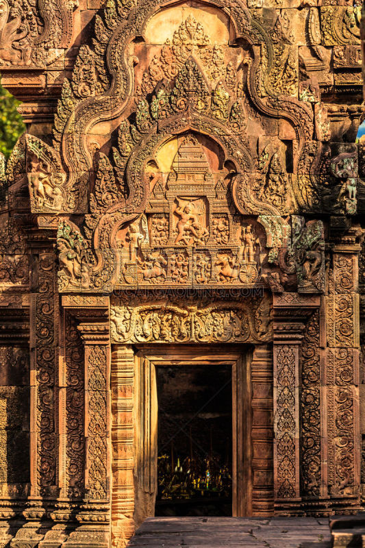 班特斯雷寺,城堡,垂直画幅,古代文明,门口,柬埔寨,无人,户外,暹粒,国际著名景点