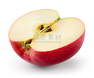 苹果,背景分离,白色,红色,一半的,分离着色,矢状,冠状切片,横截面,剪贴路径