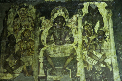 阿旃陀,壁画,绘画作品,洞穴,图画书,马哈拉施特拉邦,旅游目的地,水平画幅,无人,过去
