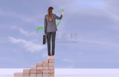 女商人,概念,风险,显示器,领导能力,成年的,仅成年人,手,职业
