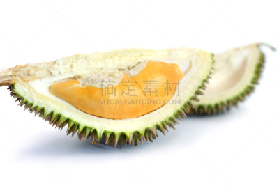 榴莲,果肉,水平画幅,尖的,无人,荆棘,生食,尖利,部分,白色
