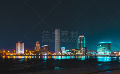 现代,都市风景,夜晚,叶卡捷林堡,建筑外部,色彩鲜艳,商务,照明设备,汽车,曙暮光