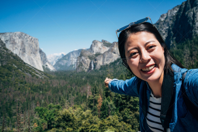 女人,瀑布,自拍,徒步旅行,旅途,肖像,加利福尼亚,圆顶建筑,小路,隧道
