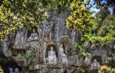 杭州,丰,灵隐寺,泥瓦匠,修道院,旅游目的地,水平画幅,无人,全景,寺庙
