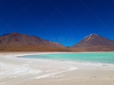拉格那沃德湖,南美,水,天空,水平画幅,无人,火山地形,户外,湖,玻利维亚