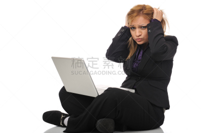 女商人,留白,绿色眼睛,it技术支持,仅成年人,青年人,白色,彩色图片,信心,技术