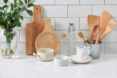 简单,烹调用具,乡村风格,木制,碗,白色,水壶,花盆,餐盘,叠