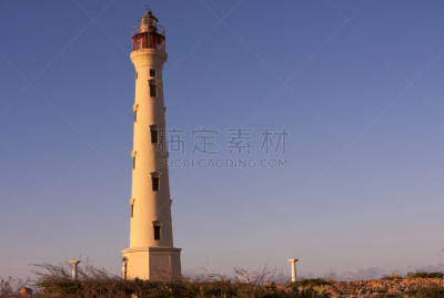 阿鲁巴,灯塔楼,低视角,窗户,天空,旅游目的地,水平画幅,无人,蓝色,建筑外部