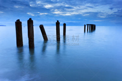 桥,坏掉的,罗勇,芭堤雅,水平画幅,夜晚,无人,海港,早晨,户外