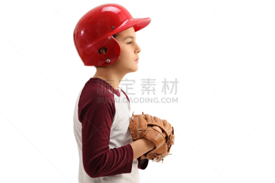 运动头盔,棒球手套,侧面像,男孩,推铅球,棒球服,接球手,棒球头盔,初级水平,捕手手套