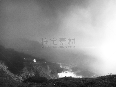 海洋,在雾中,悬崖,加利福尼亚兀鹫,马林岬,马林县,旧金山,海岬,秘密,气候
