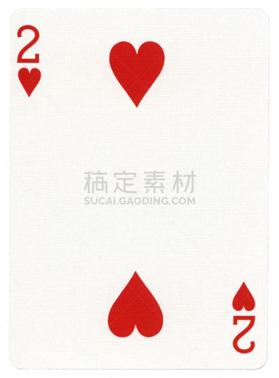 红桃2,纸牌,进行中,垂直画幅,正面视角,新的,休闲活动,无人,白色背景,背景分离