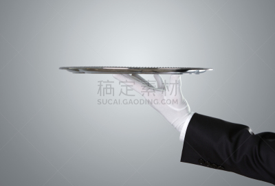 银色,空的,拿着,餐盘,男招待,仆人,留白,侍者,四肢,主菜餐盘