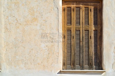 窗户,百叶帘,白灰泥,留白,水平画幅,建筑,无人,木制,幕布,百叶窗