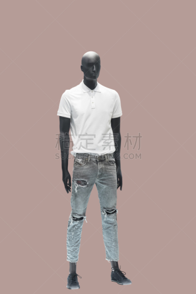 人造模特,男性,全身像,垂直画幅,新的,纺织品,短袖,现代,白色