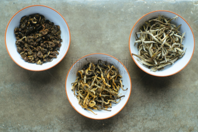 有机食品,字体,三个物体,茶,白茶,水平画幅,高视角,小的,无人,组物体
