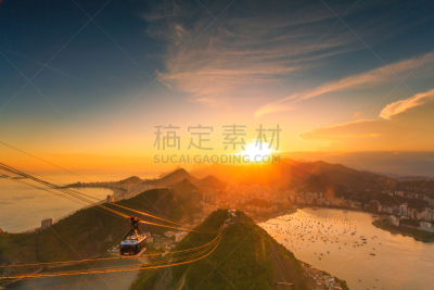 甜面包山,看风景,水,天空,水平画幅,沙子,瓜纳巴拉湾,旅行者,夏天,户外