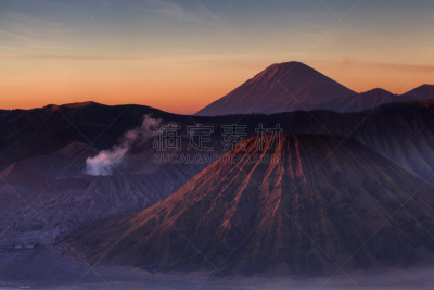 火山,婆罗摩火山,黎明,滕格尔火山,bromo-tengger-semeru national park,东爪哇,火山口,火山地形,干旱,清新