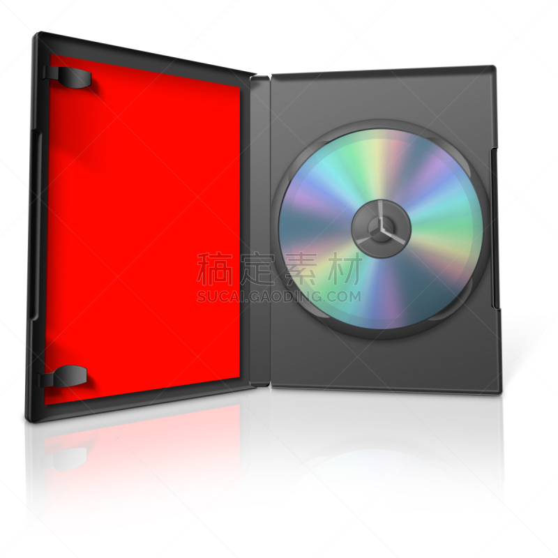 dvd,dvd机,公文包,dvd盒,光驱,白色,光盘,红色,白色背景,空的