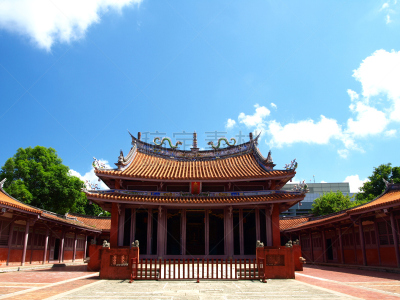 孔子庙,孔庙,孔子,古董,水平画幅,建筑,古代,无人,蓝色,东亚