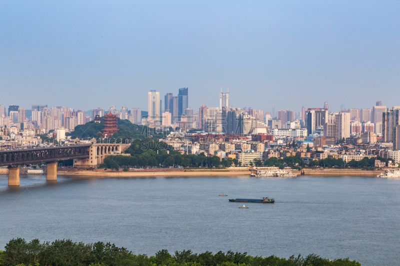 aerial view of wuhan city，china