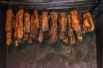 乡村风格,肉,暗黑,市场,烟熏食品,阁楼,肉店,经加工的肉,酒窖,意大利熏火腿