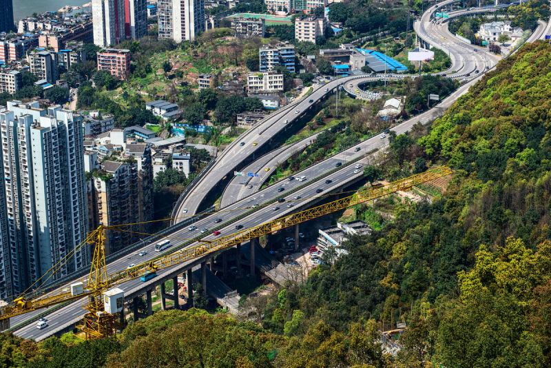 公路,城市,长江,重庆,空中走廊,日落时分,河岸,水,天空,市区路预览效果