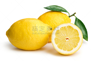 柠檬,白色背景,饮食,水平画幅,绿色,水果,无人,酸味,组物体,熟的
