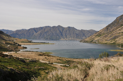 新西兰南岛,新西兰,水平画幅,地形,无人,风景,户外,湖,hawea,摄影
