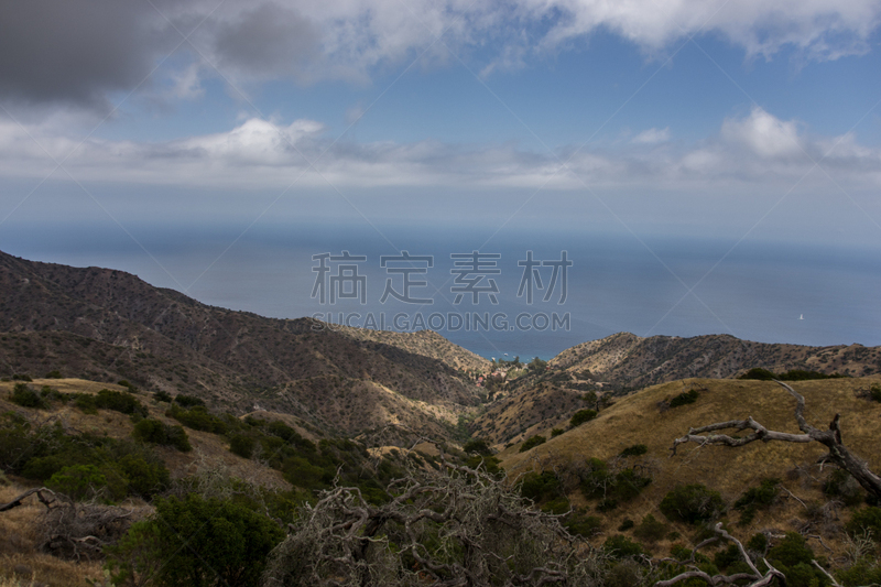 圣塔卡特莱那岛,圣诞老公,风景,海岸地形,自然,水平画幅,山,旅行者,户外,船