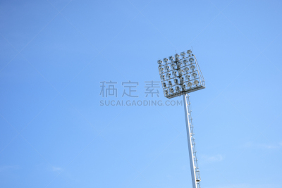 体育场,天空,蓝色,分离着色,卤素灯,聚光灯,水平画幅,能源,无人,电灯泡