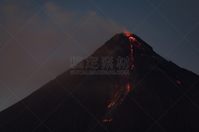 阿尔拜省,菲律宾,马尔地马荣火山,黎牙实比市,水平画幅,熔岩,火山,亚洲,著名景点