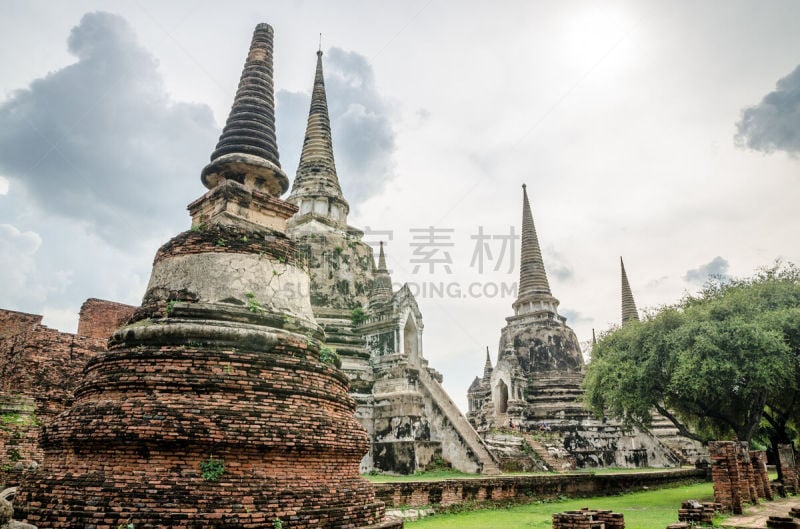 大城,僧院,灵性,地名,水平画幅,旅行者,户外,泰国,佛塔,建筑业