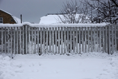厚木板,灰色,雪,白色,街道,篱笆,细的,寒冷,清新,边框
