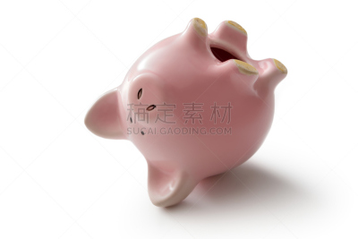 小猪扑满,上下颠倒,白色背景,分离着色,储蓄,水平画幅,银行,无人,绝望,贝恩