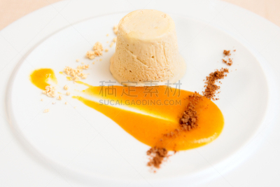甜点心,盘子,特写,冰淇淋冻糕,餐具,冰淇淋,水平画幅,无人,奶油,膳食