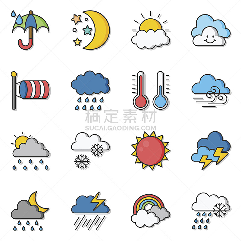 天气,气候,热,风,环境,雪,气象学,雷雨,夏天,绘画插图