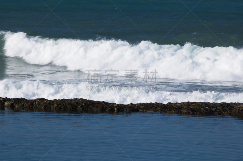 特写,潮水坑,海洋,波浪,围墙,创造力,抽象,背景,水,天空