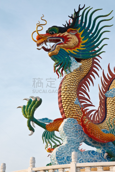 泰国,龙,雕像,刺刀,天空,艺术,无人,符号,巨大的,雕塑