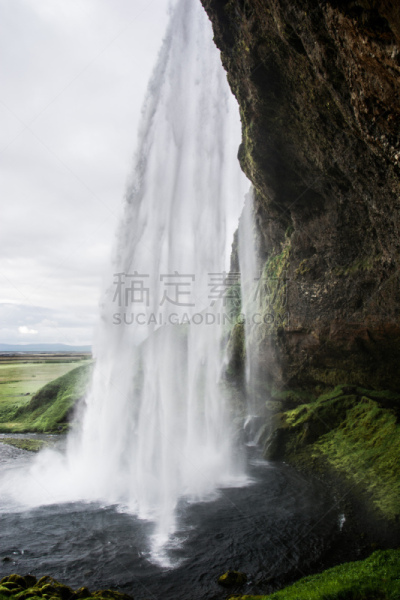 冰岛国,塞里雅兰瀑布,seljalandsfoss waterfall,岩面,旅途,自由,垂直画幅,风,地质学,图像