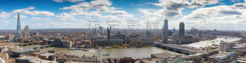 城市天际线,英国,全景,伦敦,在上面,碎片大厦,泰晤士河,桥,摩天大楼,水